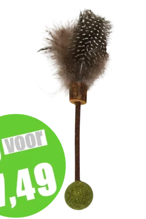 Premium Jack & Vanilla Herbals Kattenkruid & Matatabi Stok & Bal Met Veer 15,5 cm